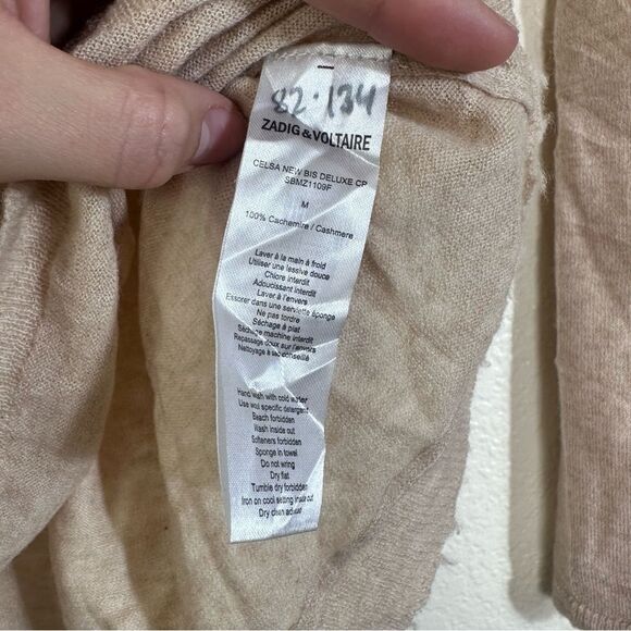 Rare Zadig & Voltaire Deluxe Cashmere Skull Sweater Size M in Cream - Picture 8 of 10